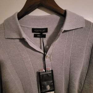 Bartolini Light Gray Polo Shirt, 100% Merino Wool